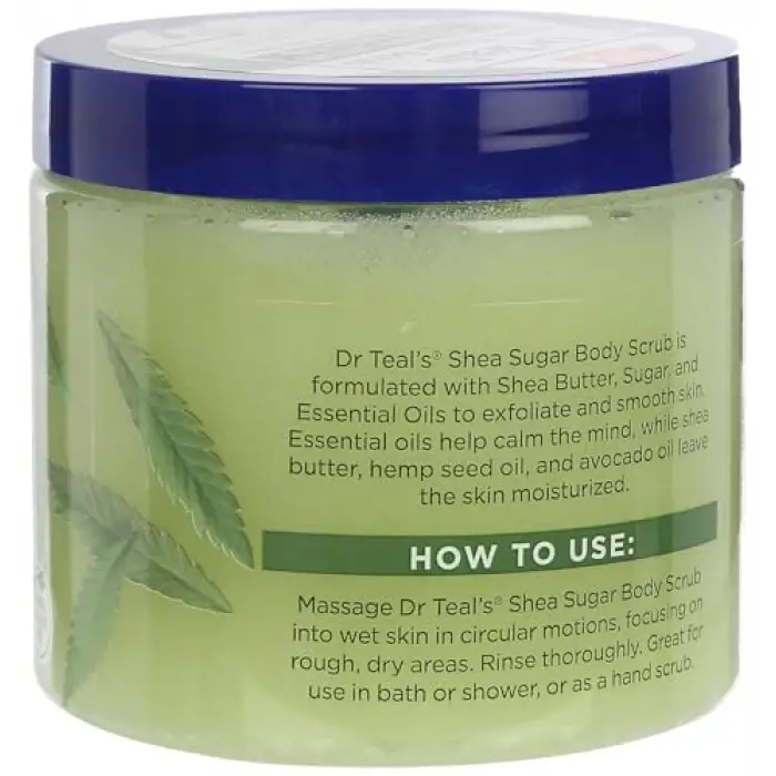 Shea Sugar Scrub Hemp Seed Oil Vücut Şeker Peelingi, 538 g