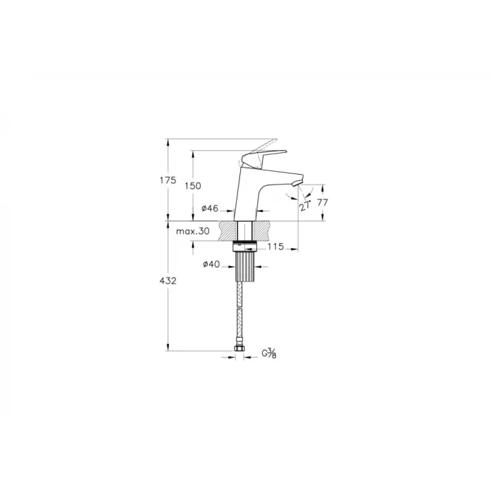 Shift T10 A43715 Lavabo Bataryası, Krom