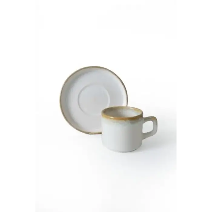 Shizen Krem Stackable Çay Takımı 12 Parça 6 Kişilik Q44