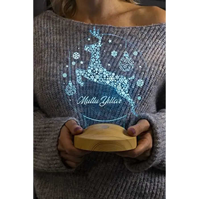 Sıçrayan Geyik Mutlu Yıllar LED Lamba