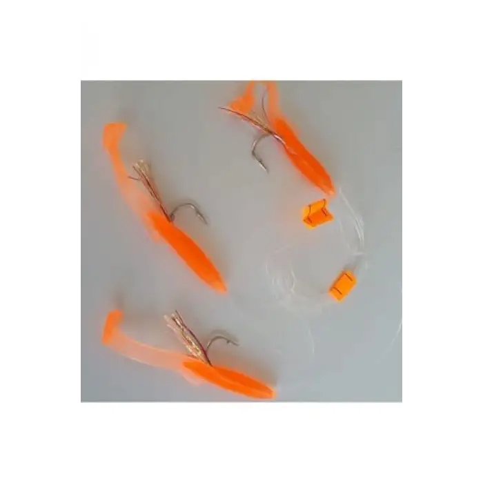 Silikon At Çek Takımı (2 AD) V8 Silikon Balıklı Çapari 6,5 Cm Turuncu