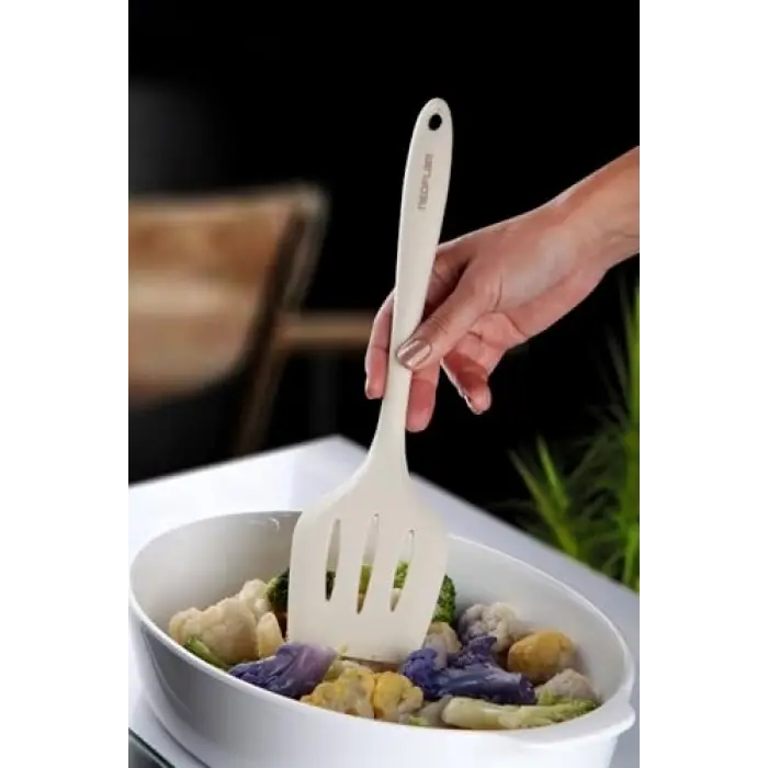 Silikon Izgaralı Spatula Bej