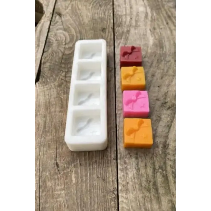 Silikon Paket Mini Dörtlü Mum Kalıbı