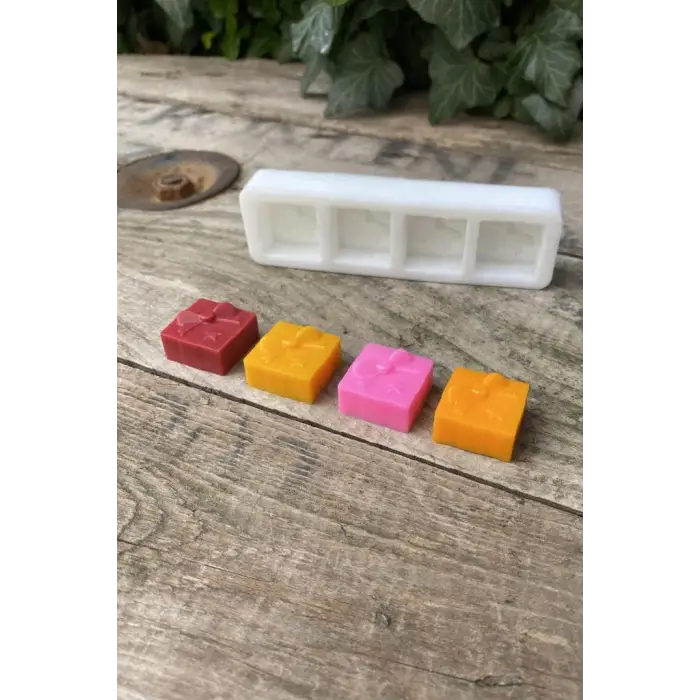 Silikon Paket Mini Dörtlü Mum Kalıbı