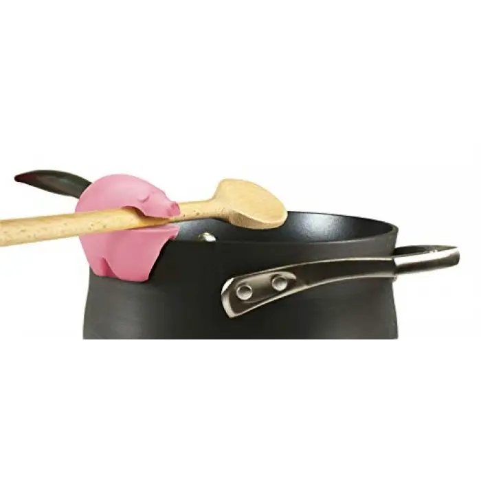 Silikon Tencere Klips Kaşıklık 5 cm Kırmızı/Pembe