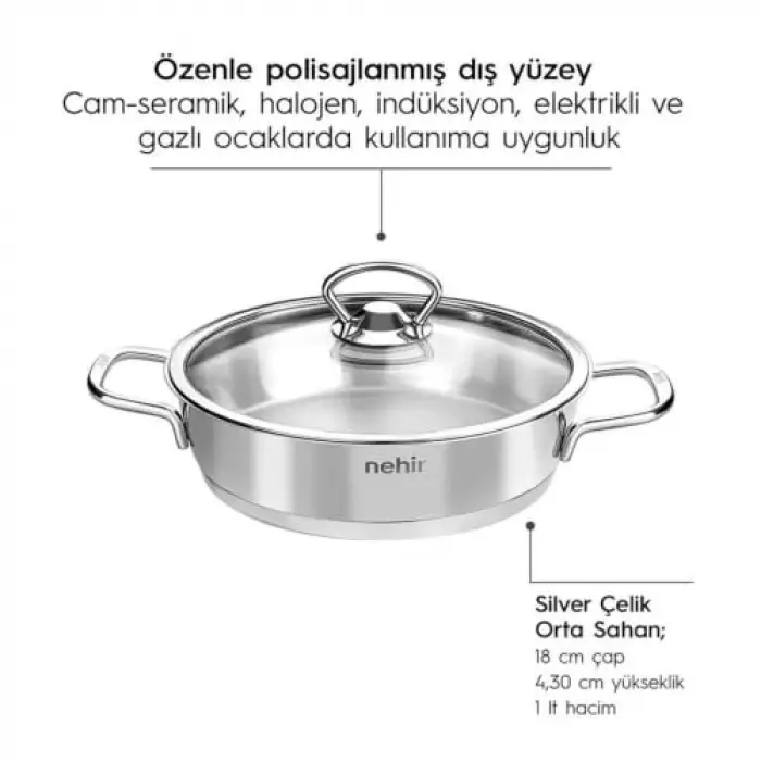 Silver 4 Parça Paslanmaz Çelik Sahan Seti (18-20 cm) 4.7 99 Değerlendirme 23 Soru & Cevap
