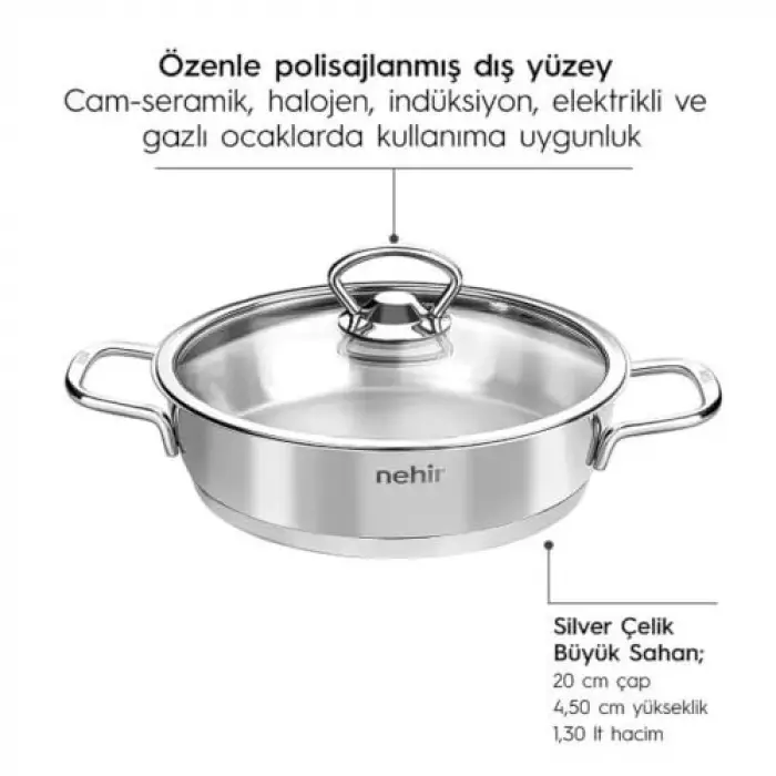 Silver 4 Parça Paslanmaz Çelik Sahan Seti (18-20 cm) 4.7 99 Değerlendirme 23 Soru & Cevap