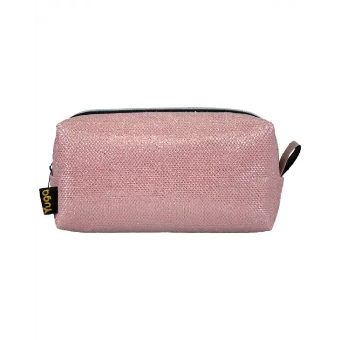 Simli Açık Pembe Makyaj Çantası