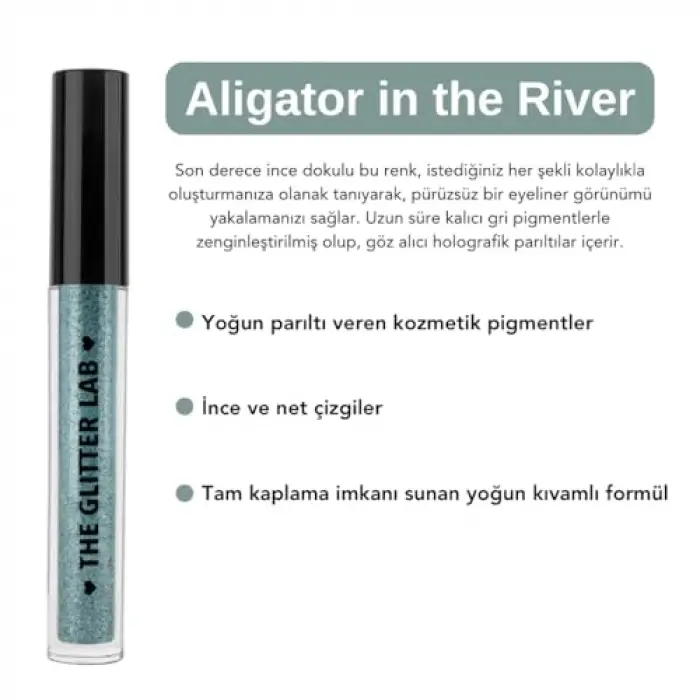Simli Likit Eyeliner | Dazzling Liner - Aligator in River