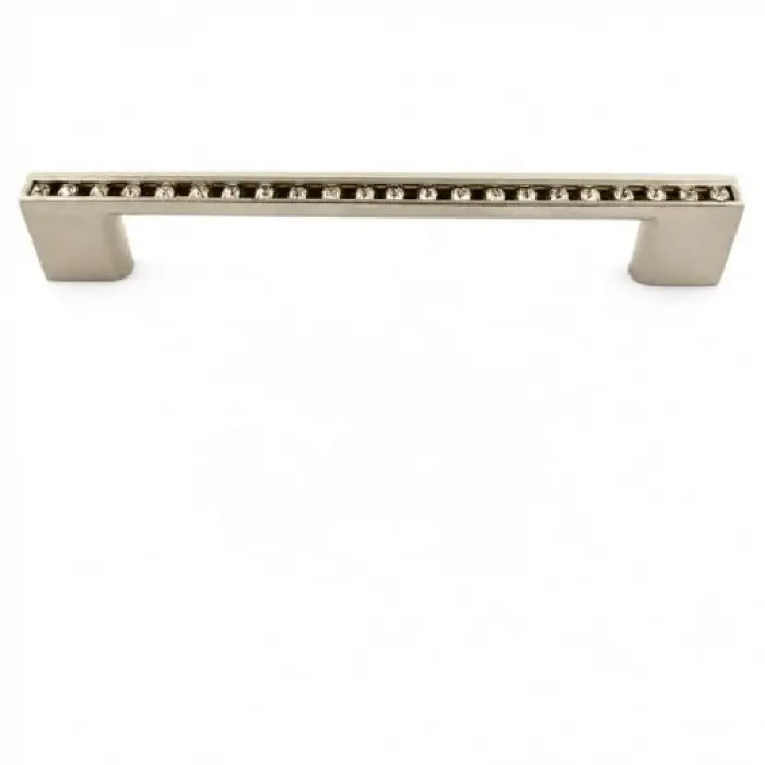 Sıralı Taşlı Lama Kulp, 128 mm, İnoks, 2 Adet