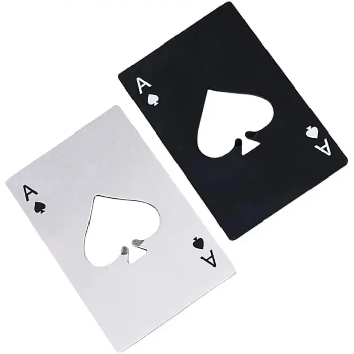 Şişe, 2 Adet Poker Kart Paslanmaz Çelik Açacağı