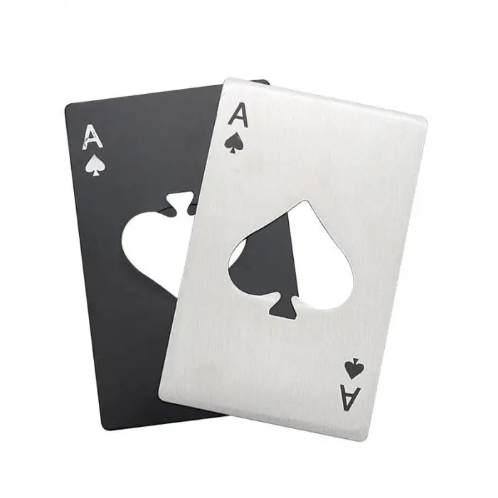Şişe, 2 Adet Poker Kart Paslanmaz Çelik Açacağı