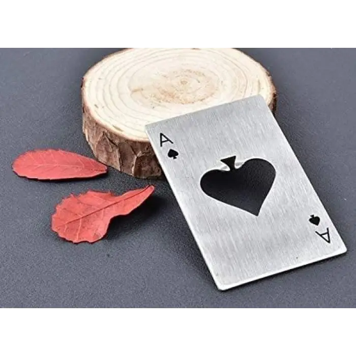 Şişe, 2 Adet Poker Kart Paslanmaz Çelik Açacağı