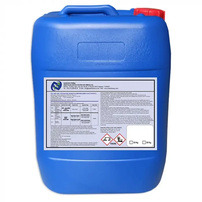 Sıvı Klor 25 Kg (Sodyum Hipoklorit - Liquid Chlorine)