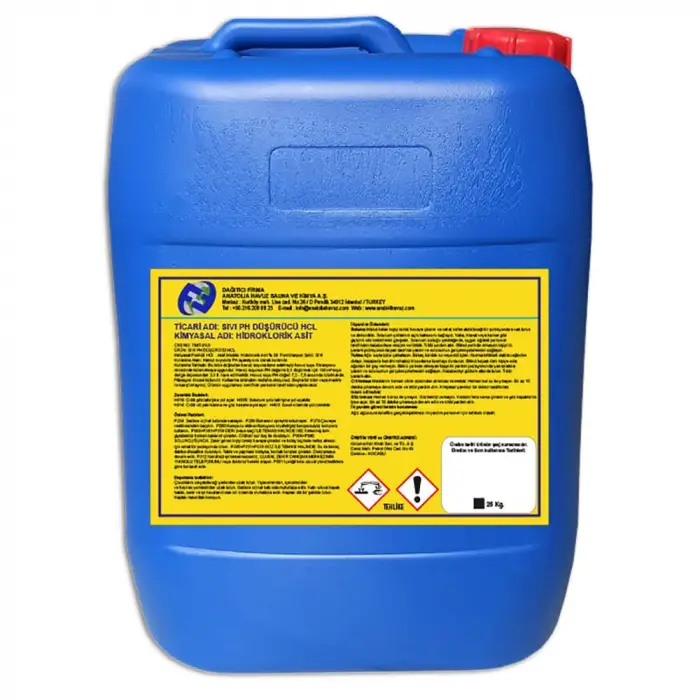 Sıvı Ph (-) Düşürücü 25 Kg Hcl (Liquid Ph (-) Reducer Hcl)