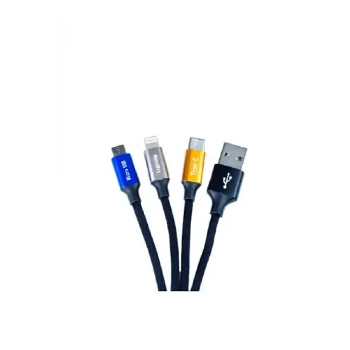 Siyah 3ü 1 arada USB kablo, Oks ile uyumlu