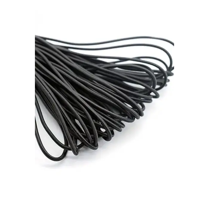 Siyah 5 Metre 2 mm Yuvarlak Lastik
