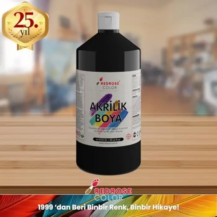 Siyah Akrilik Boya 1000 g