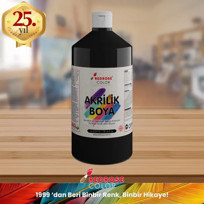 Siyah Akrilik Boya 1000 g