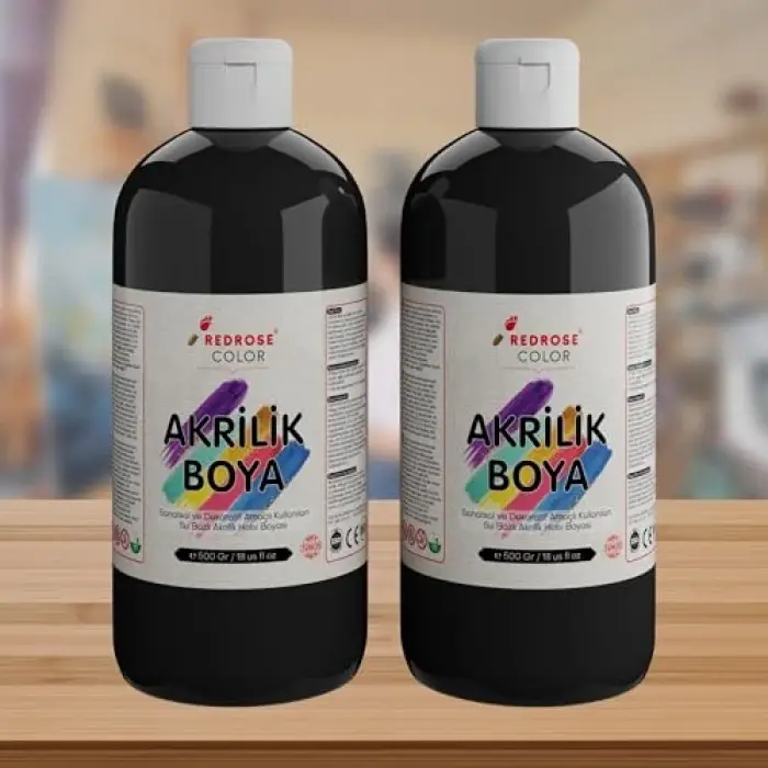 Siyah Akrilik Boya 2li Set, 2x500 g