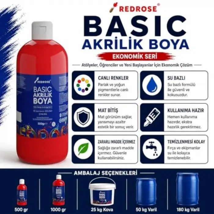 Siyah Basic Akrilik Boya 500 g