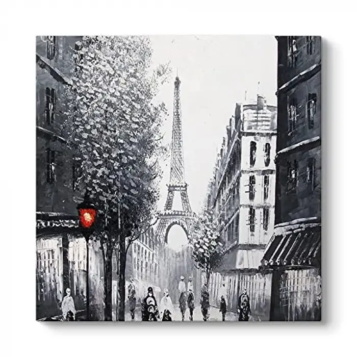 Siyah Beyaz Paris Kule Tablo 40 x 40