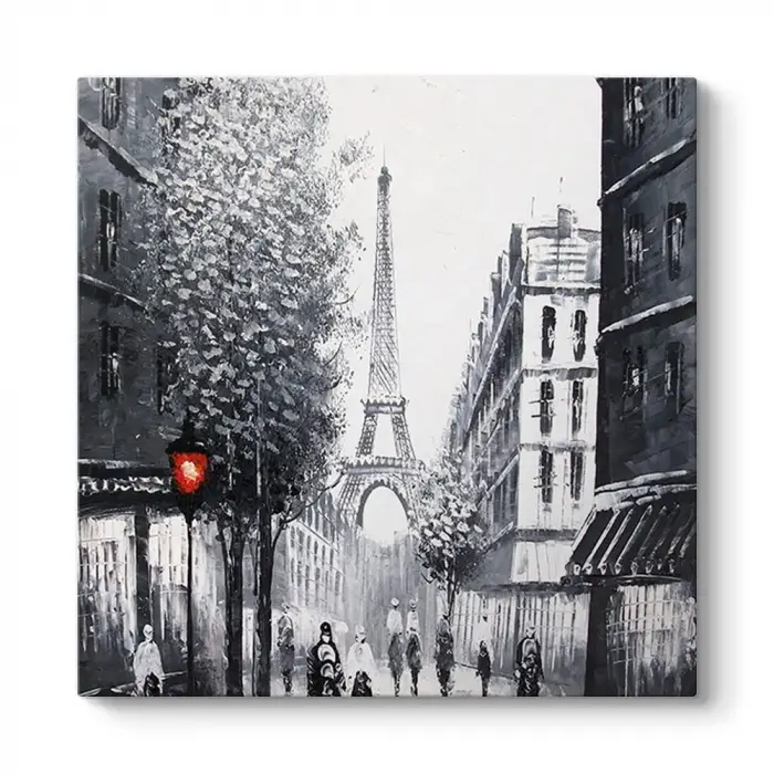 Siyah Beyaz Paris Kule Tablo 40 x 40