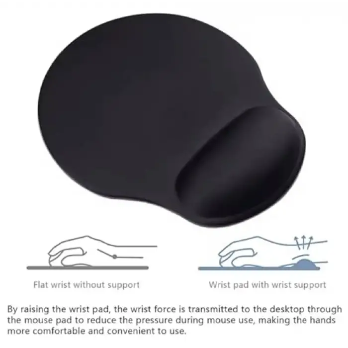 Siyah Bilek Destekli Mouse Pad