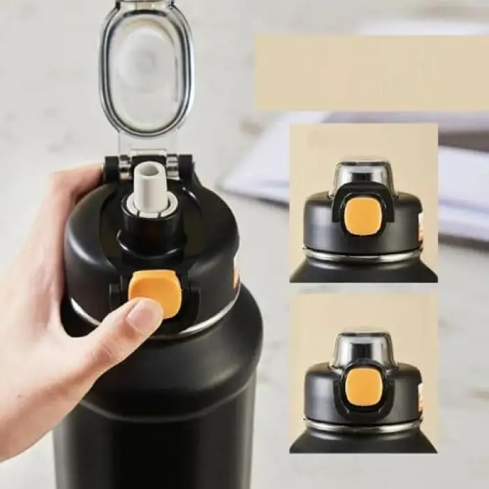 Siyah Çelik Termos Matara 720 Ml