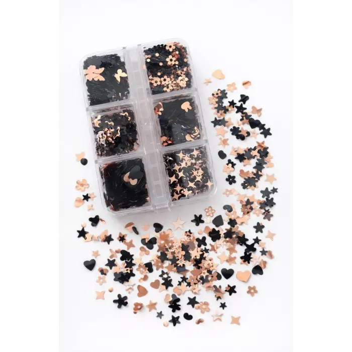 Siyah Gold Tırnak Süsleme Pulları