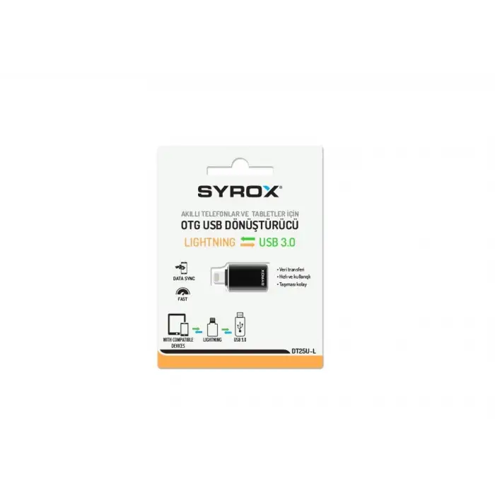 Siyah Lightning - USB 3.0 OTG Dönüştürücü DT25UL
