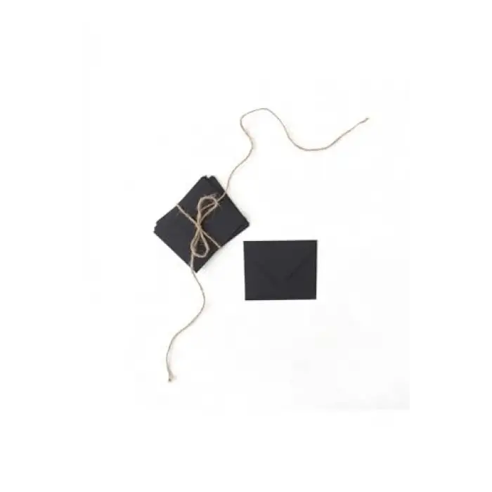 Siyah Mini Zarf, 7 x 9 cm, 25 Adet
