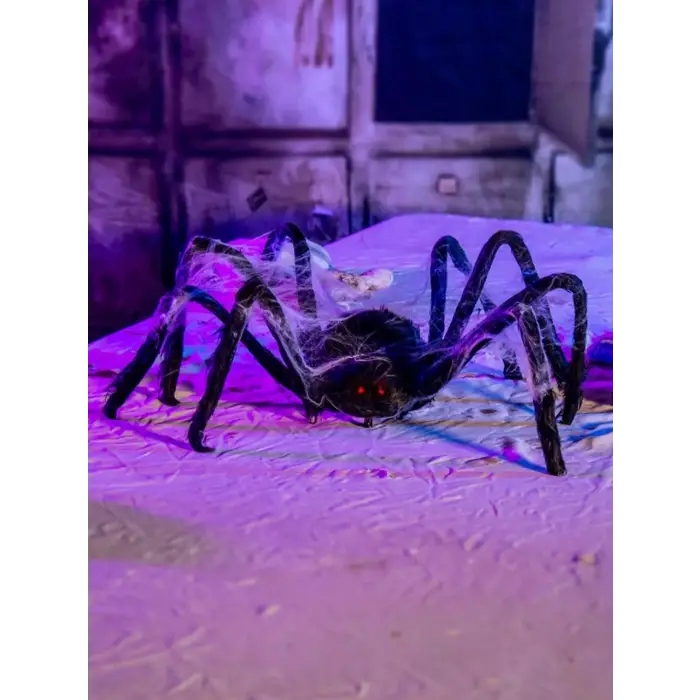 Siyah Peluş Örümcek Halloween Parti Dekoru, 75 cm