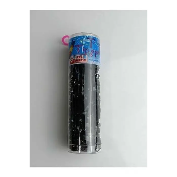 Siyah saç örgü lastiği, 1 kutu