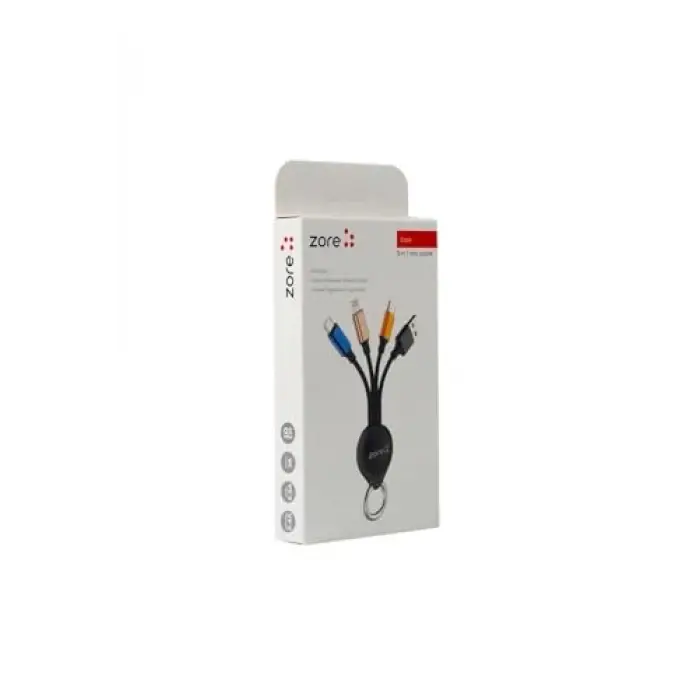 Siyah Siyah OKS 3 in 1 Usb Kablo- ile uyumlu