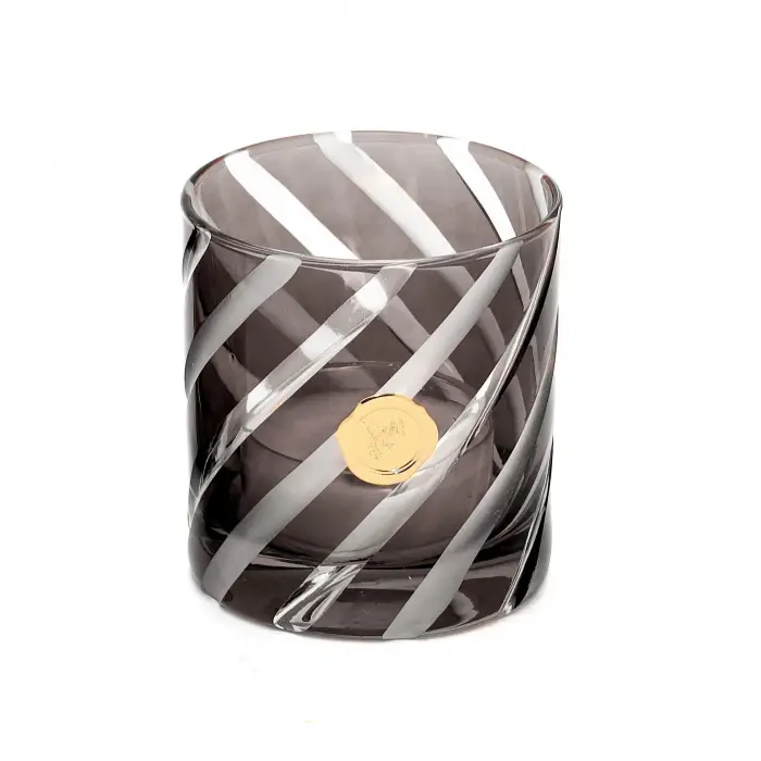 Siyah Spiral Kesme Cam Mumluk