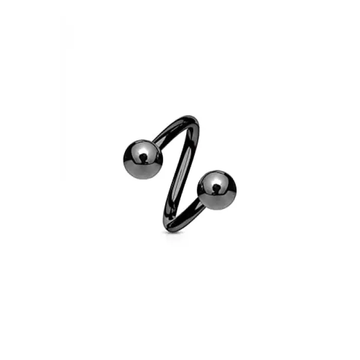 Siyah Spiral Model, İki Ucu Toplu Piercing