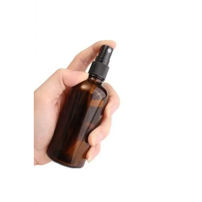 Siyah Sprey Başlıklı Amber Cam Şişe 100Ml