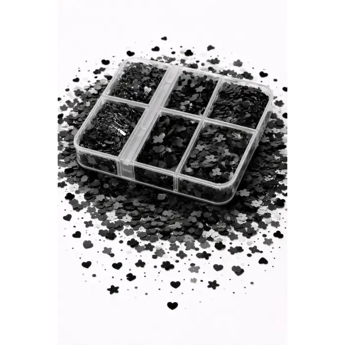 Siyah Tırnak Süsleme Pulları Nail Ornament