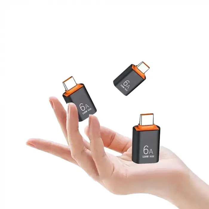 Siyah Type-C - USB-A OTG Adaptör, 6A 120W Max AC-59