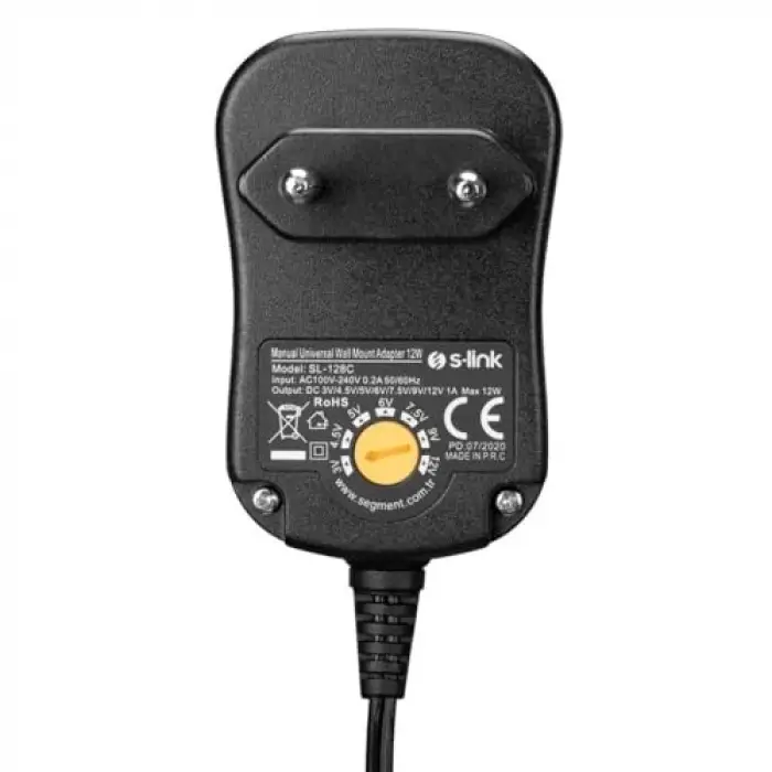SL-128C 3 V - 12 V 1 Amper Ayarlı 8 Uçlu Swıtch Mode Plastik Kasa Adaptör