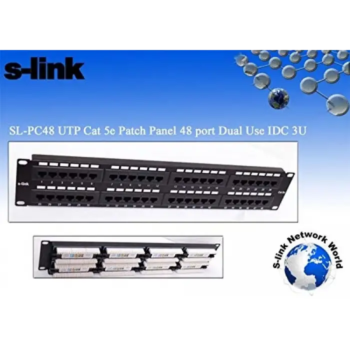 SL-PC48 48li Utp CAT5E Patch Panel