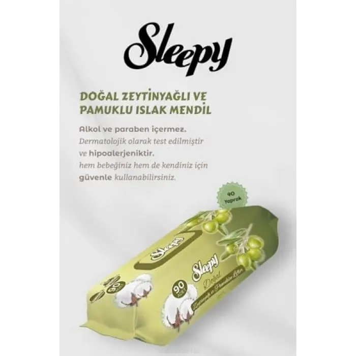 Sleepy 90 lı Zeytinyağlı Pamuklu Bebek Mendili 7 AL 6 Öde Hediyeli