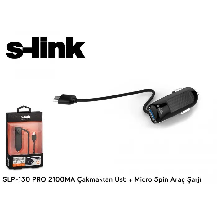 Slp-130 Pro 2100MA Çakmak USB ve Micro 5pin Araç Şarjı
