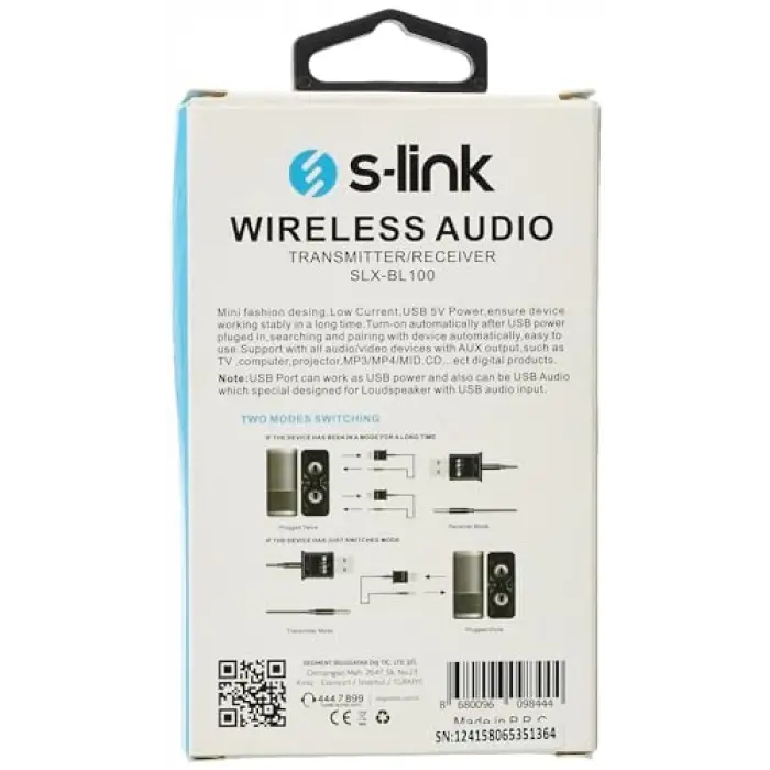 SLX-BL100 2 in 1 Bluetooth Music 3.5 Jack Receiver/Transmitter