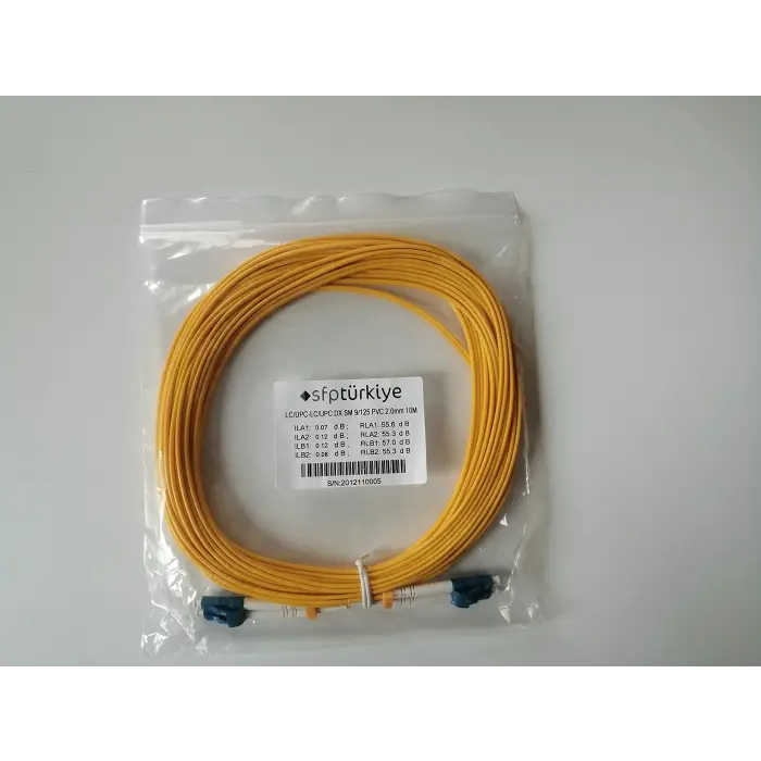 SM LC-LC DX fiber optik patch kablo, 15 metre