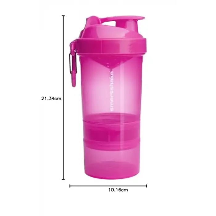Smart Shake Original 2go Shaker, Neon Pembe, 600 ml