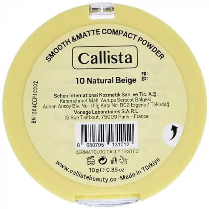 Smooth Matte Compact Powder Mat Görünümlü Pudra 10 Natural Beige