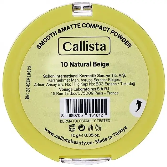 Smooth Matte Compact Powder Mat Görünümlü Pudra 10 Natural Beige