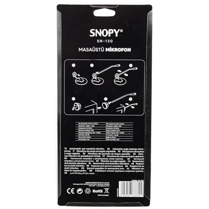 SN-130 Siyah Mikrofon